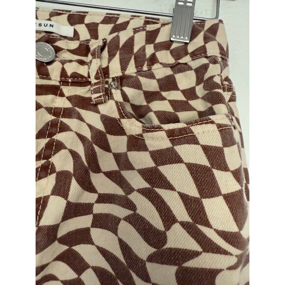 Wavy Checkered Printed Pacsun Pants Size 25 Ultra high rise slim - Picture 4 of 10